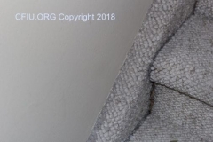 Carpet soil discoloration in crevices